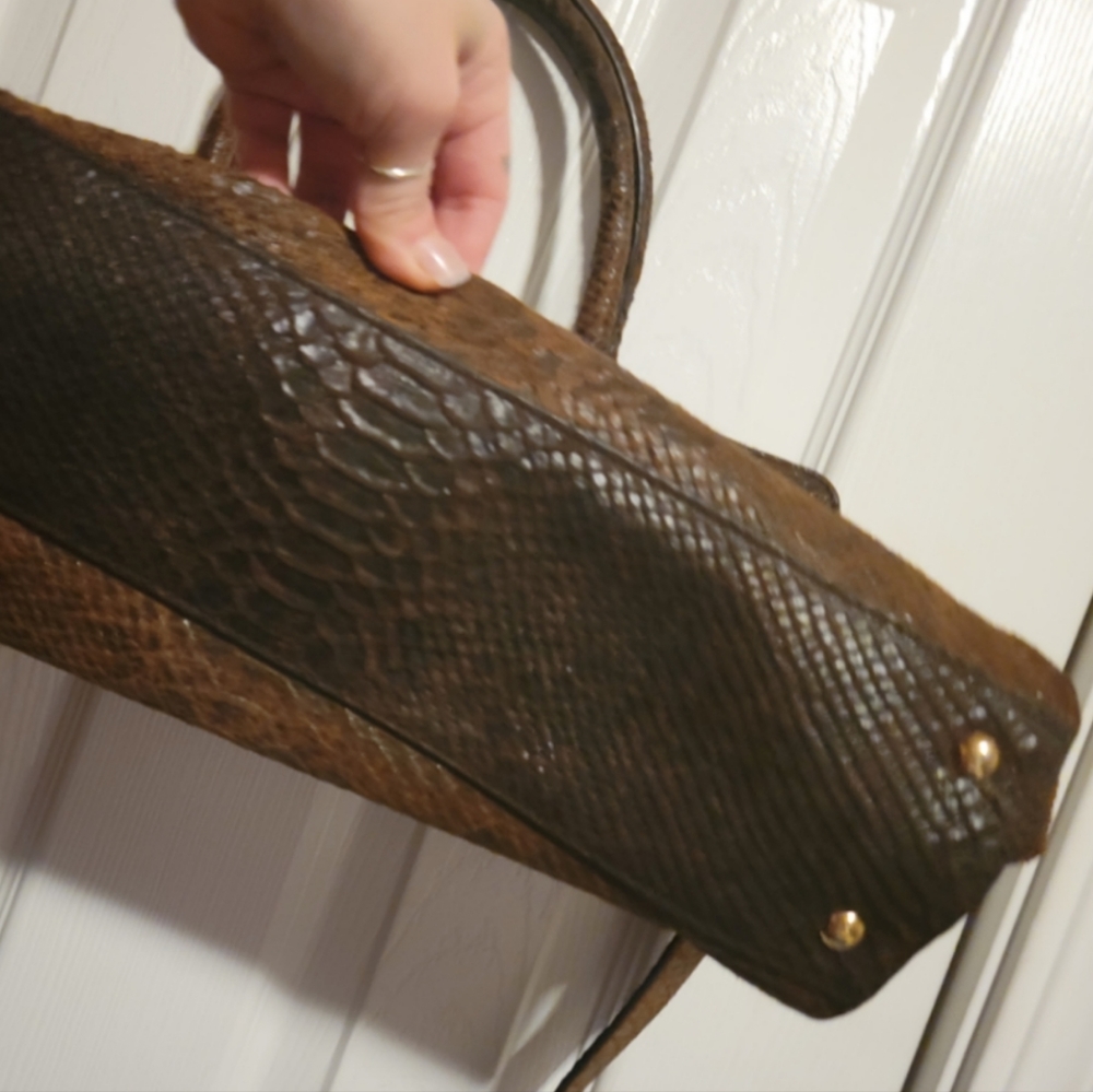 Michael Kors Python Snakeskin Chain Satchel Tote - image 4